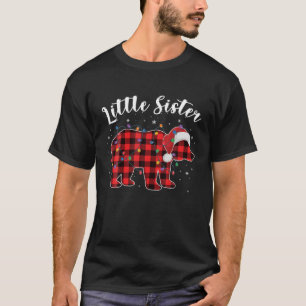 Little Sister Bear Buffalo Red-Plaid Family Christ T-Shirt