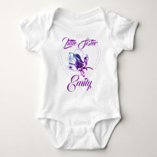 Little Sister Big Sister Orchid Baby Bodysuit