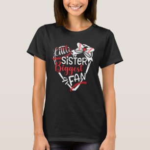 Little Sister Biggest Fan Baseball Ribbbon Family T-Shirt