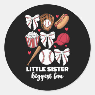 Little Sister Biggest Fan Bysebyll By  Classic Round Sticker