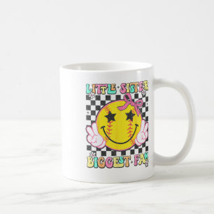 Little Sister Biggest Fan Retro Softll Sister Girl Coffee Mug