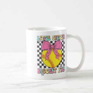 Little Sister Biggest Fan Retro Softll Sister Girl Coffee Mug