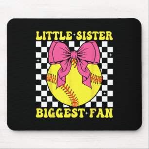 Little Sister Biggest Fan Retro Softll Sister Girl Mouse Pad
