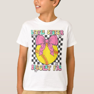 Little Sister Biggest Fan Retro Softll Sister Girl T-Shirt