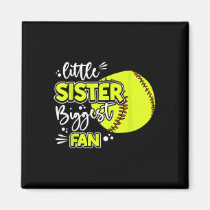 Little Sister Biggest Fan Softll, Softll Girl  Magnet
