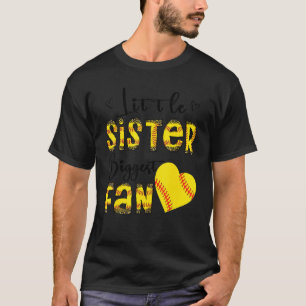 Little Sister Biggest Fan Teen Girls Leopard Softb T-Shirt