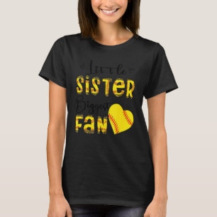 Little Sister Biggest Fan Teen Girls Leopard Softb T-Shirt
