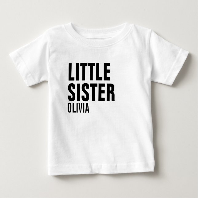 Little Sister Custom Baby Romper Baby T-Shirt (Front)