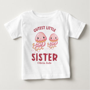 Little Sister Custom Name Baby T-Shirt