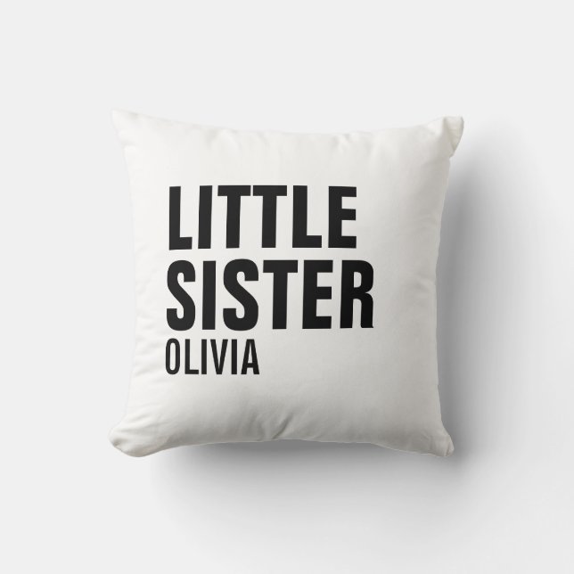 Little Sister Custom Throw Pillow (Front)