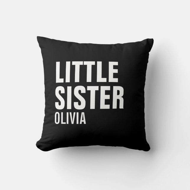 Little Sister Custom Throw Pillow (Front)