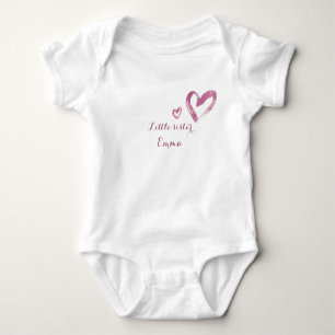 Little sister customizable name baby bodysuit