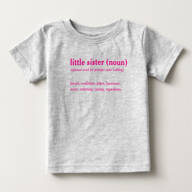 Little sister dictionary definition custom t-shirt (Front)
