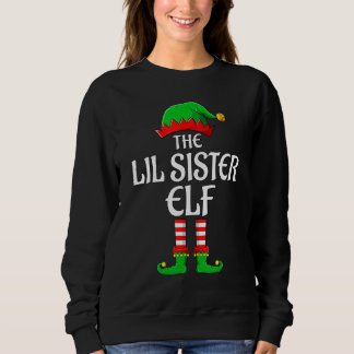 Little Sister Elf Matching Family Christmas Pajama Sweatshirt