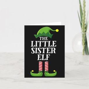 Little Sister Elf Matching Family Group Christmas Card