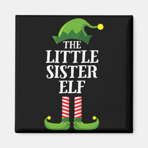 Little Sister Elf Matching Family Group Christmas  Magnet