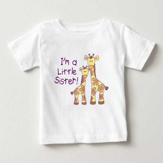 Little Sister Giraffe Baby T-Shirt (Front)