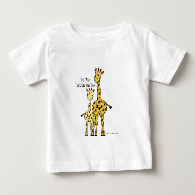 Little Sister Giraffe Baby T-Shirt (Front)