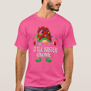 Little Sister Gnome Buffalo Plaid Matching Family  T-Shirt