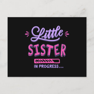 Little sister in progress postcard