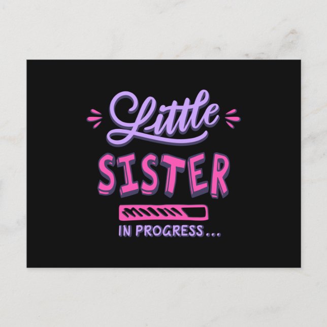 Little sister in progress postcard (Front)