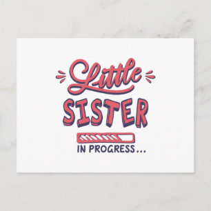 Little sister in progress postcard