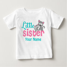 Little Sister Kitty Cat Personalised Shirt