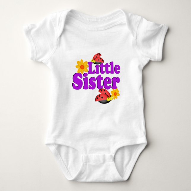 Little Sister Ladybug Baby Bodysuit (Front)