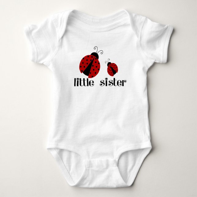 Little Sister Ladybug Baby Bodysuit (Front)