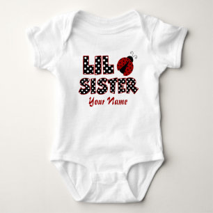 Little Sister Ladybug Personalised T-shirt Baby Bodysuit