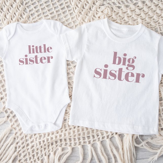 Little Sister | Mauve Matching Sibling Family Baby Bodysuit (Creator Uploaded)