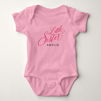Little Sister Personalised Name Baby Bodysuit