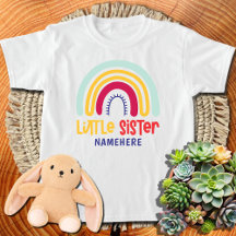 Little Sister Personalised Name Cute Rainbow
