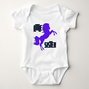 Little Sister Purple Pony Baby Bodysuit