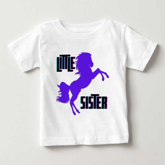 Little Sister Purple Pony Baby T-Shirt (Front)