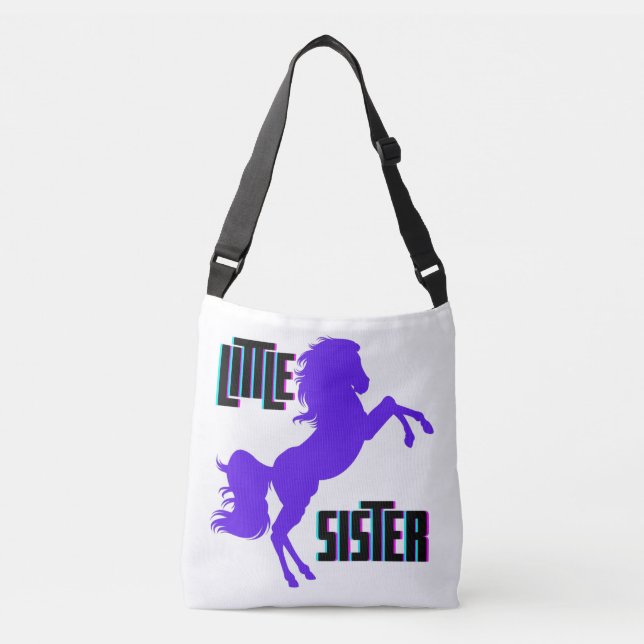 Little Sister Purple Pony Crossbody Bag (Front)