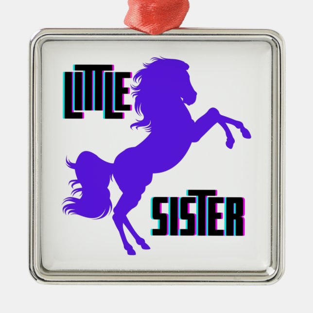 Little Sister Purple Pony Metal Tree Decoration (Front)