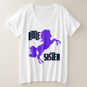 Little Sister Purple Pony Plus Size T-Shirt
