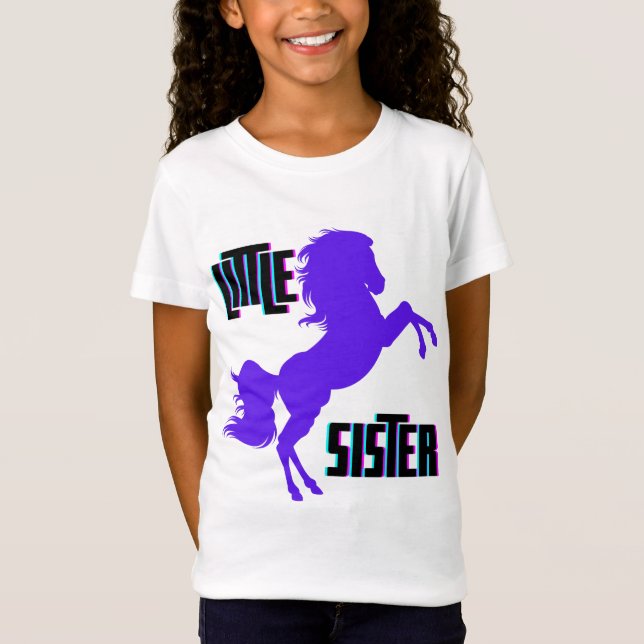 Little Sister Purple Pony T-Shirt (Front)
