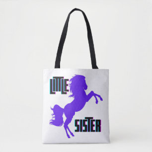 Little Sister Purple Pony Tote Bag