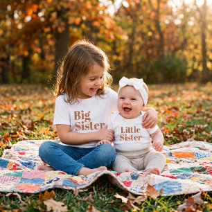 Little Sister Rust Matching Sibling Family Baby Bodysuit