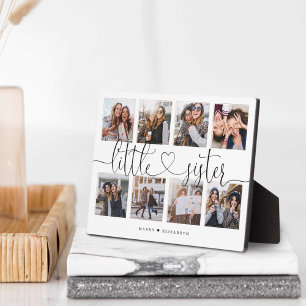 Little Sister Script Gift For Sister Photo Collage Plaque