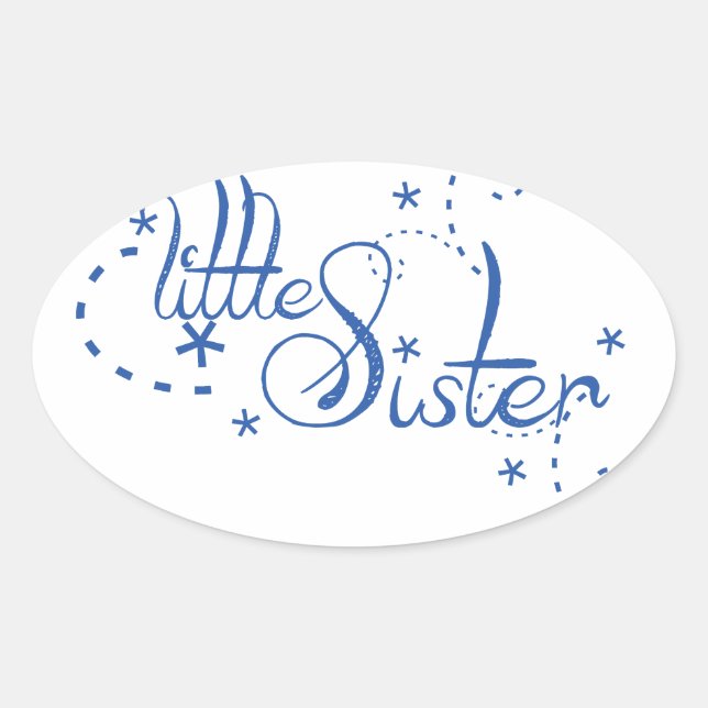 Little Sister Swirls Oval Sticker (Front)