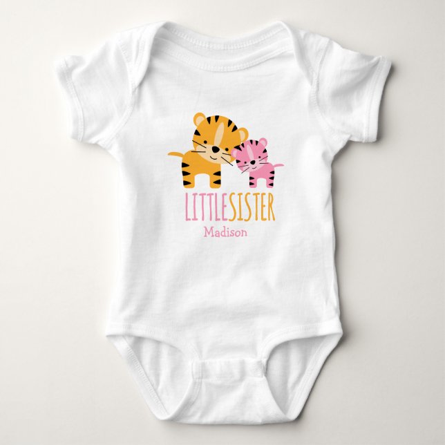 Little Sister Tiger Baby Bodysuit (Front)