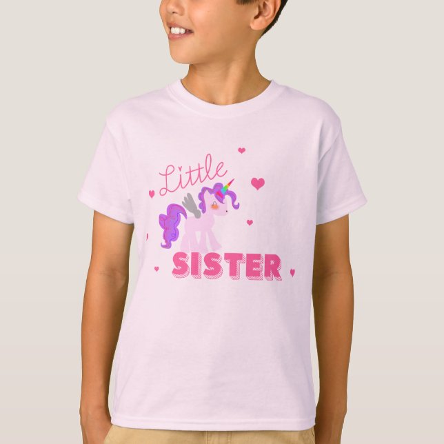 Little SISTER UNICORN SHIRT CUTE Big Sister Tshirt (Front)