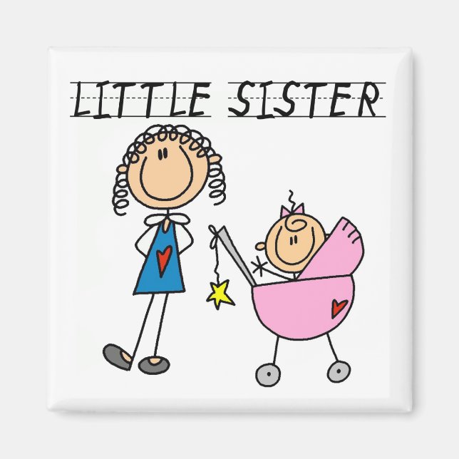 Little Sister With Big Sis Tshirts Magnet (Front)