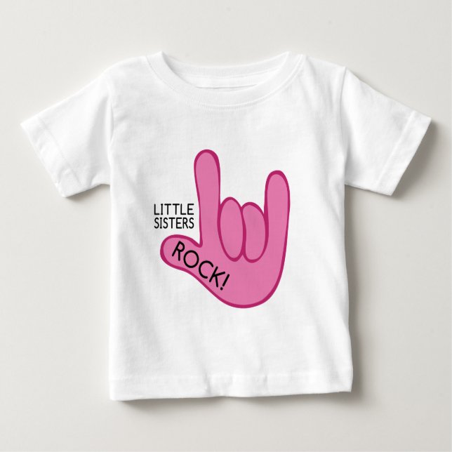 Little Sisters Rock! Baby T-Shirt (Front)