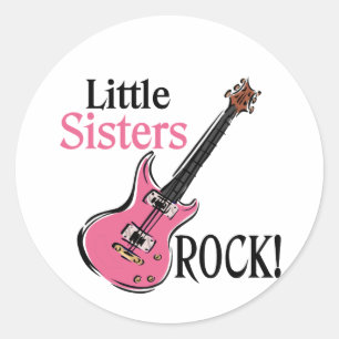 Little Sisters Rock Classic Round Sticker