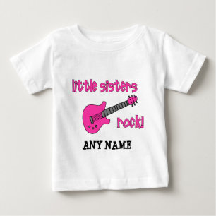 Little Sisters Rock! with Pink Guitar Baby T-Shirt