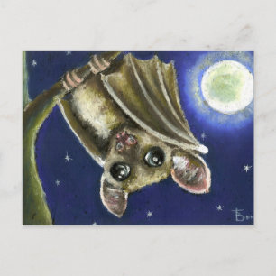 Little sleepy bat postcard
